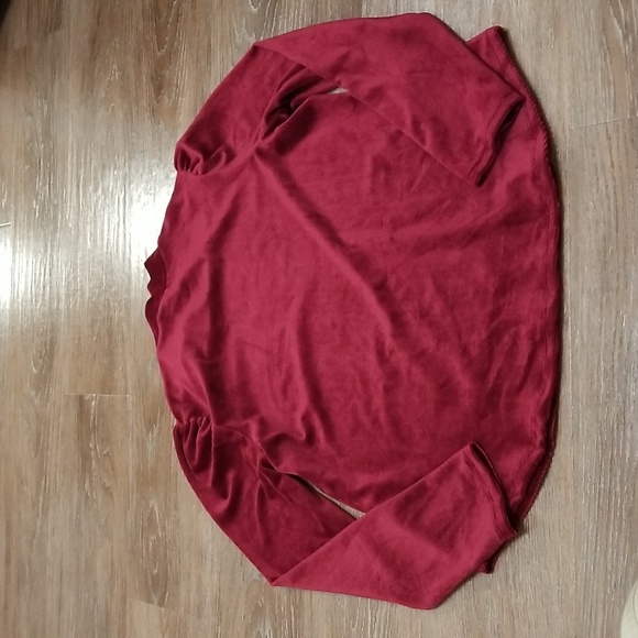 (L) Chenault Ribbed Turtleneck Velvet Top Holiday Occasion Modest Soft Festive - Picture 9 of 9